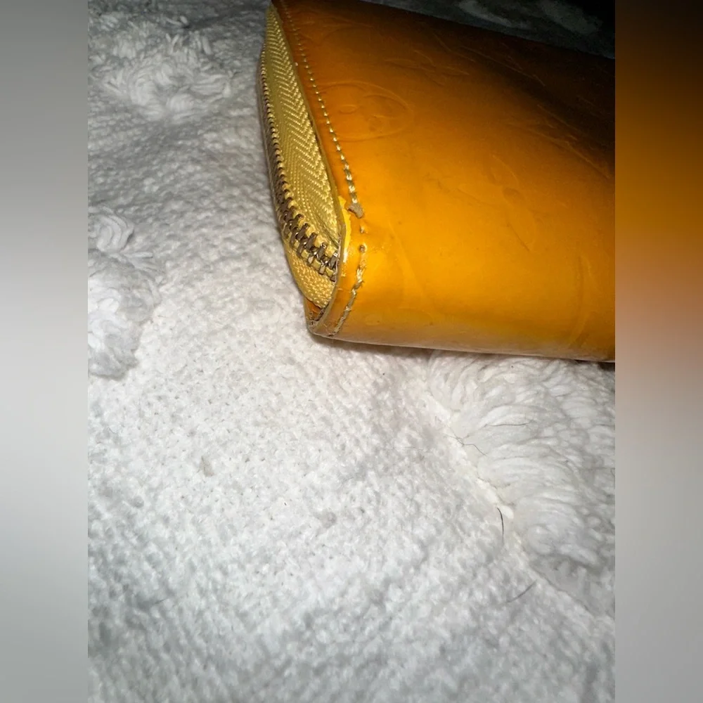 Authentic Yellow Louis Vuitton Yellow Vernis Wallet